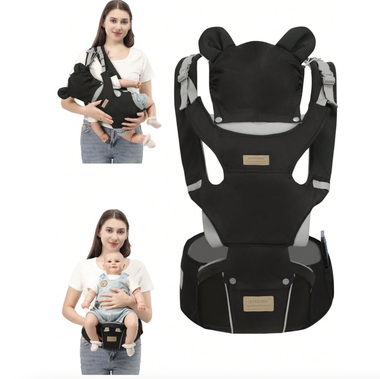 Ergonomic Baby Carrier Newborn To Toddler - 아기띠, 6-in-1 아기띠 신생아부터 유아까지 사용