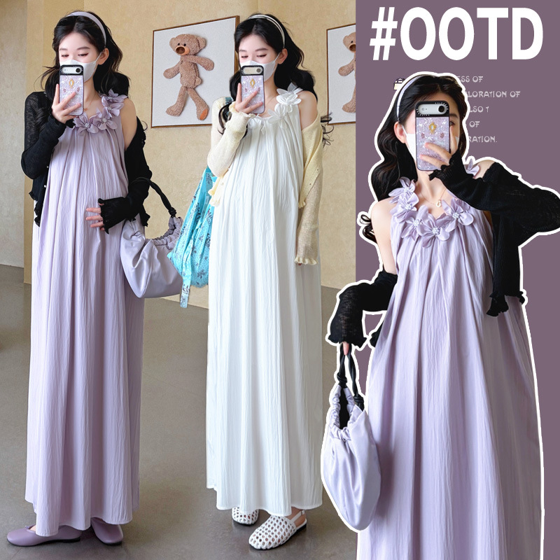 Maternity Wear - 임산부 여름복 2026 플라워 장식 민소매