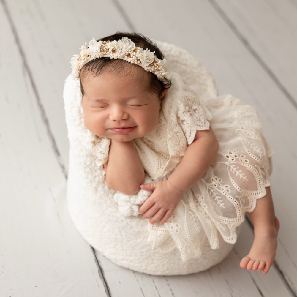 Newborn Baby Girl Romper Floral - 전문 스튜디오 신생아 사진 촬영 소품
