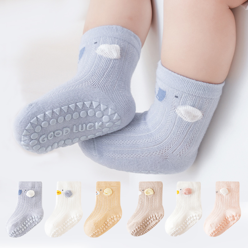 Unisex Baby Socks Non Slip - 신생아 및 유아용 3 쌍 만화
