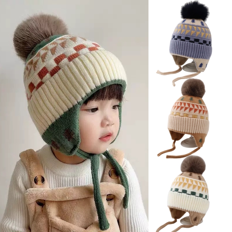 Infant Beanie Hat With Ears - 귀 보호 아기 비니 모자 귀덮개