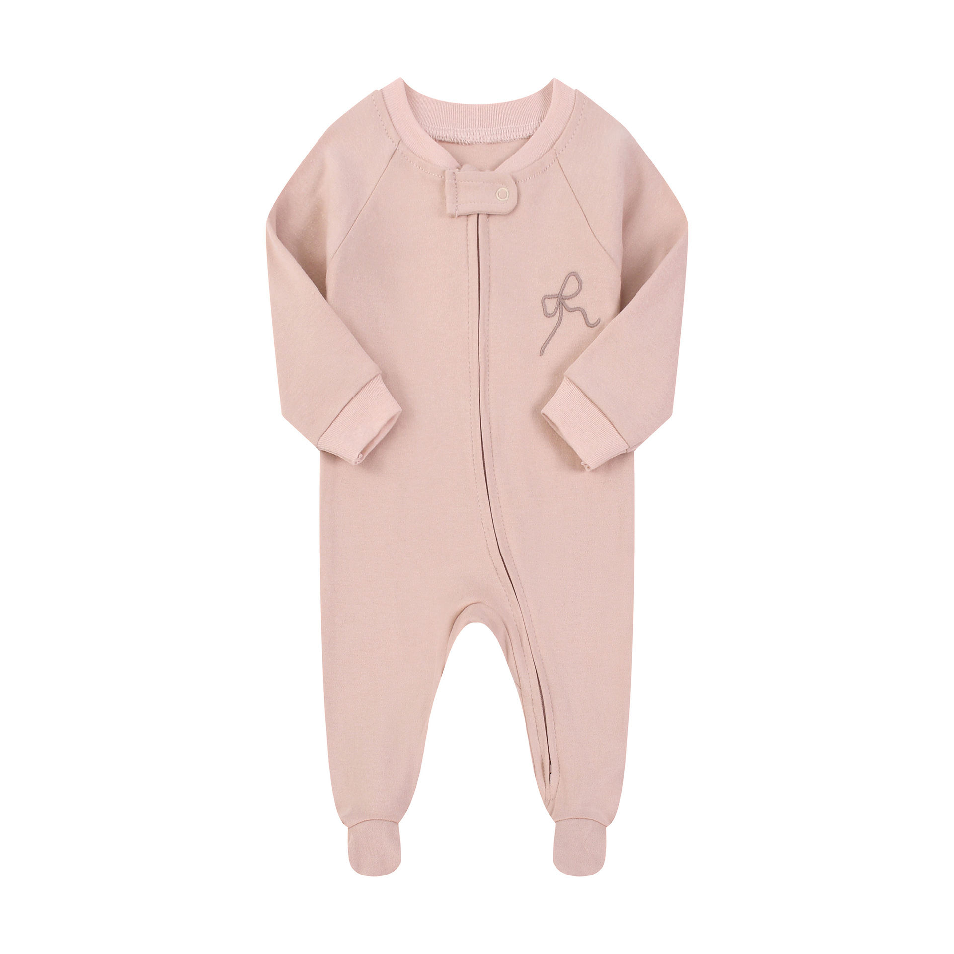 Cotton Baby Onesies Zipper - 소메니 봄 가을 긴팔 유아용 원지,