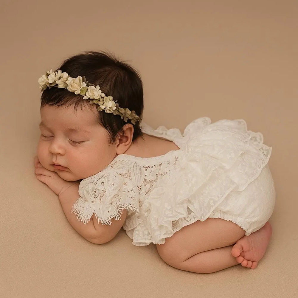 Newborn Baby Girl Romper Floral - 신생아 사진 촬영 의상 여자 아기
