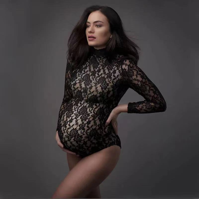 Maternity Wear - 레이스 출산 사진 소품 점프 슈트,