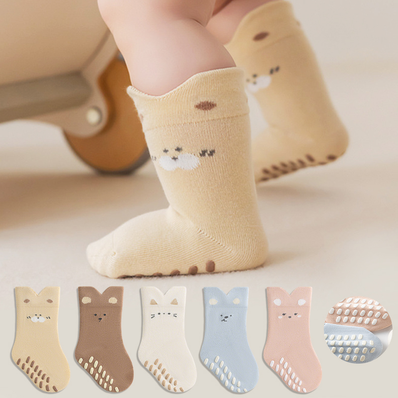 Unisex Baby Socks Non Slip - 3/5 쌍 신생아 어린이 미끄럼 방지