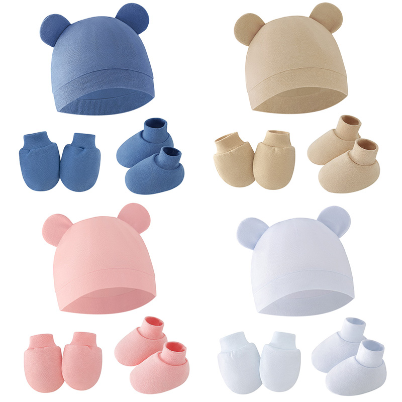 Infant Beanie Hat With Ears - 2026 아기 모자 장갑 양말 신생아