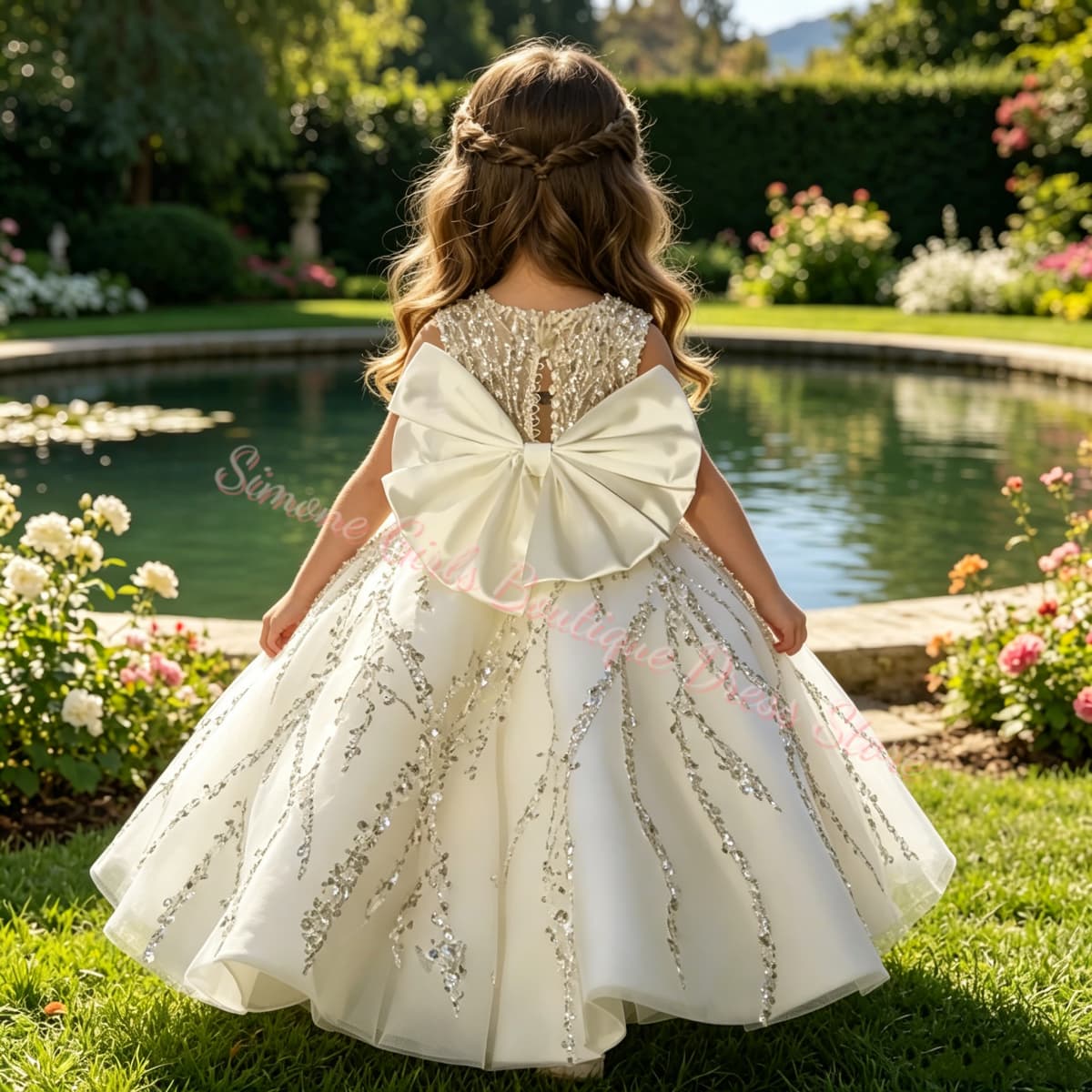 Toddler Girl Tulle Party Dress - 플라워 걸 드레스 럭셔리 비즈 장식
