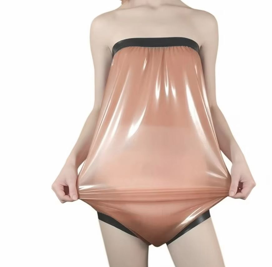 Diapering - 고무 반바지 속옷 브리프 투명 핑크색과