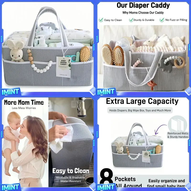 Diapering - 패브릭 기저귀 정리함, 휴대용 통기성 면