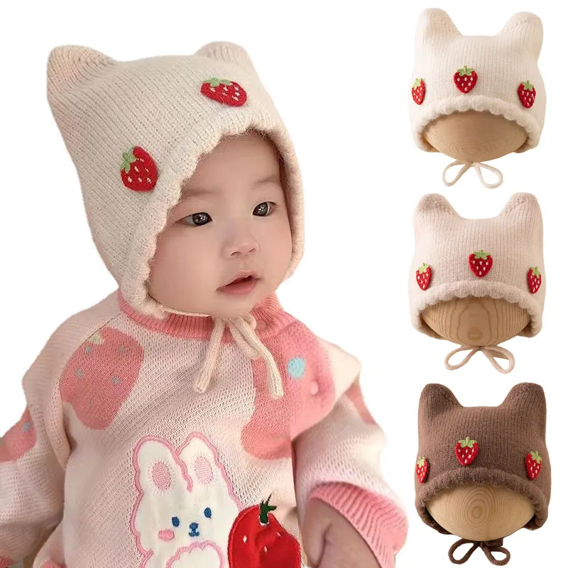 Infant Beanie Hat With Ears - 새로운 가을 겨울 아기 ​​소녀 모자