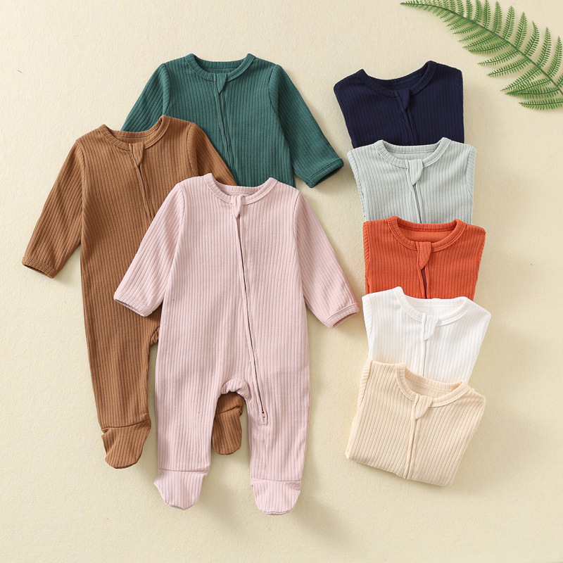 Cotton Baby Onesies Zipper - 아기 원지 가을, 겨울 아기 ​​등산복
