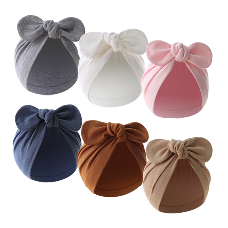Infant Beanie Hat With Ears - 귀여운 토끼 귀 아기 터번 모자,