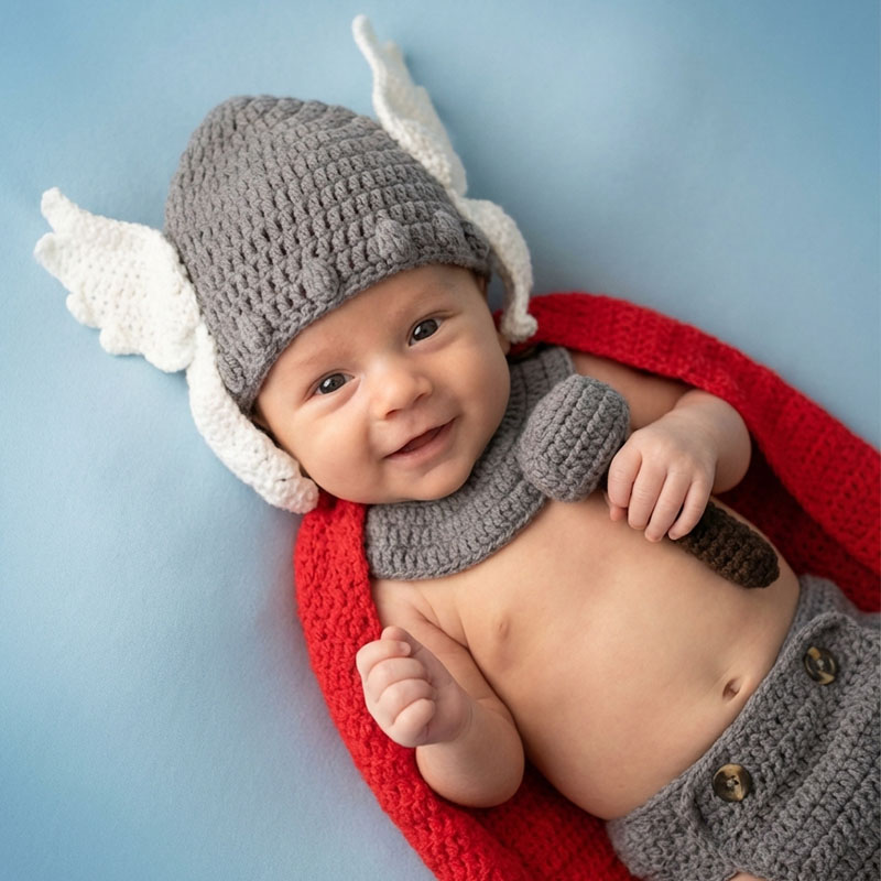 Infant Photography Props Outfit - 신생아 사진 소품 토르 아기 의상