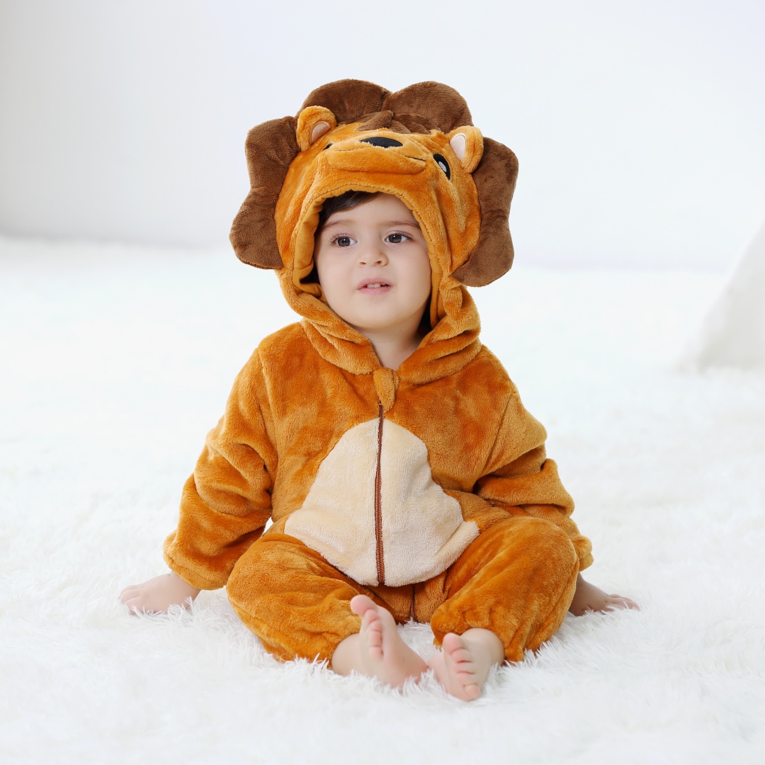 신생아 아기 귀여운 사자 동물 만화 Romper 옷 소 - Cotton Baby Onesies Zipper 리뷰 및 가격