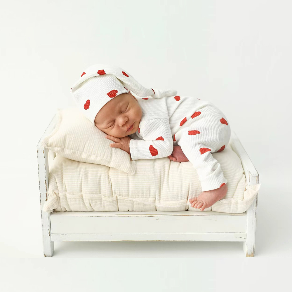 하트 테마 신생아 사진 촬영 소품 아기 남자 니트 롬퍼 - Infant Photography Props Outfit 리뷰 및 가격