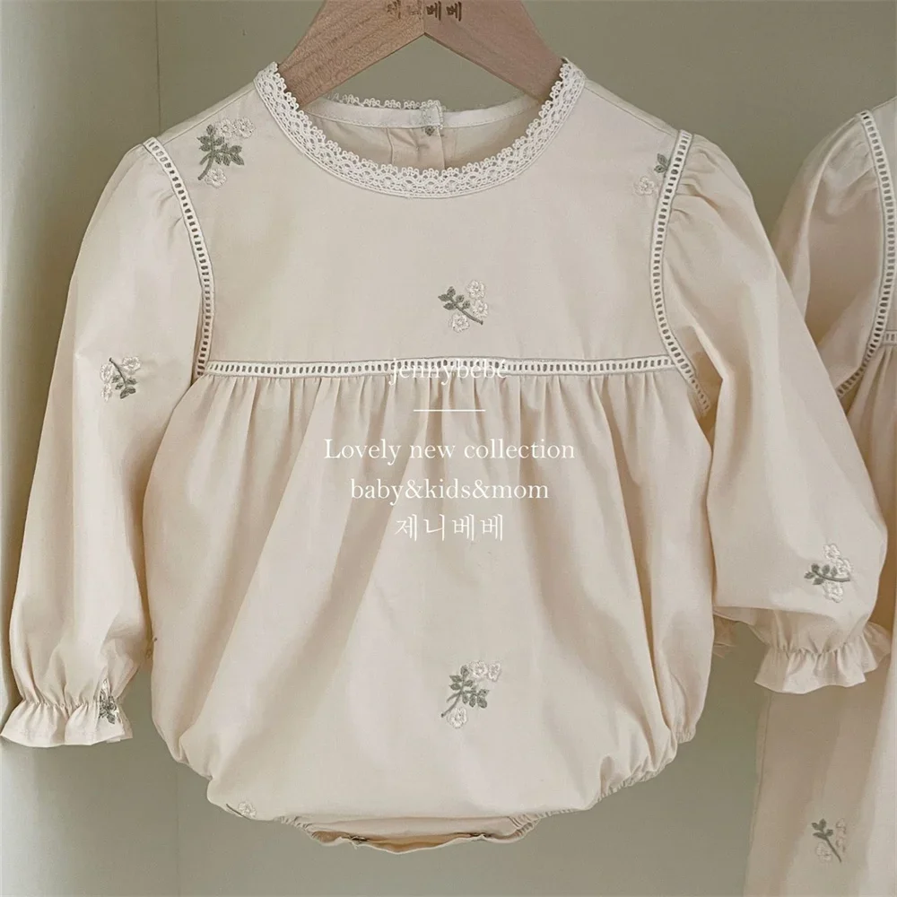 아기 소녀 수 놓은 꽃 Romper 긴 소매 아기 On - Newborn Baby Girl Romper Floral 리뷰 및 가격