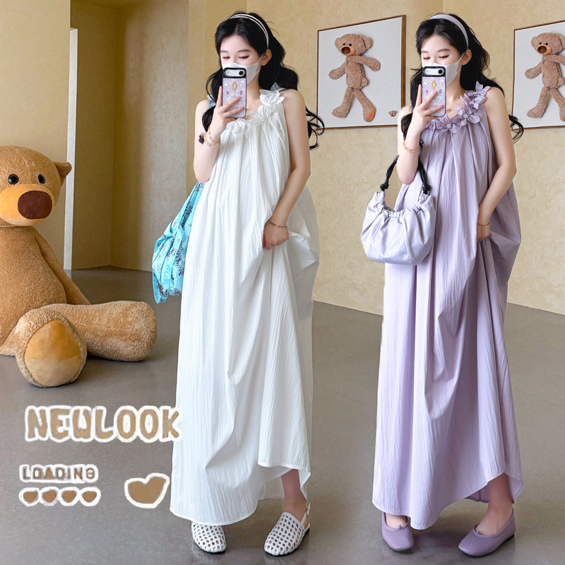 임산부 여름복 2026 플라워 장식 민소매 원피스 &  - Maternity Wear 리뷰 및 가격