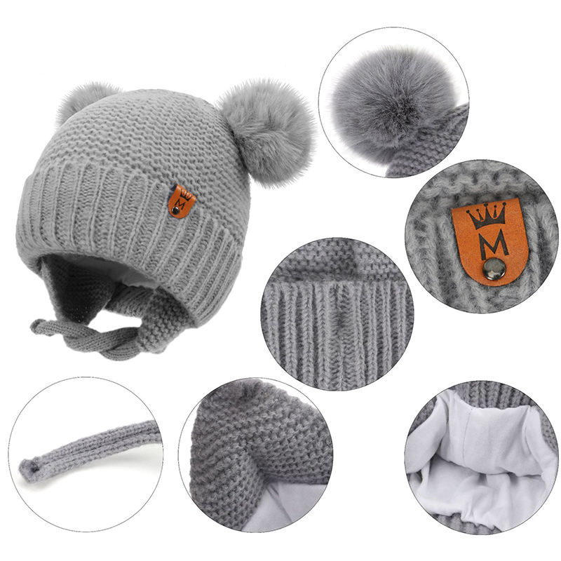 아기 양모 모자 귀여운 모피 공 귀 보호 모자 어린이  - Infant Beanie Hat With Ears 리뷰 및 가격