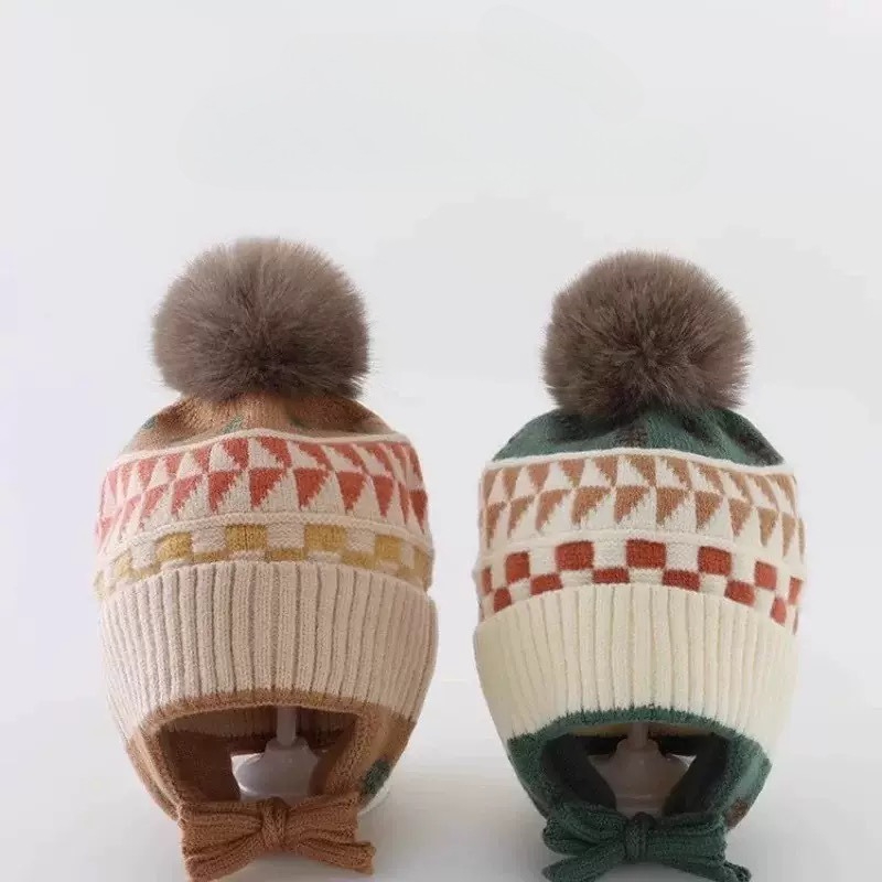 귀 보호 아기 비니 모자 귀덮개 부드럽고 따뜻한 폼폼  - Infant Beanie Hat With Ears 리뷰 및 가격