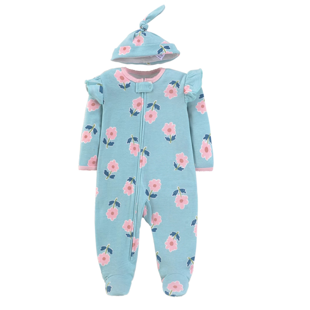 신생아 순면 롬퍼 파자마 만화 프린트 원지 긴팔 지퍼  - Cotton Baby Onesies Zipper 리뷰 및 가격