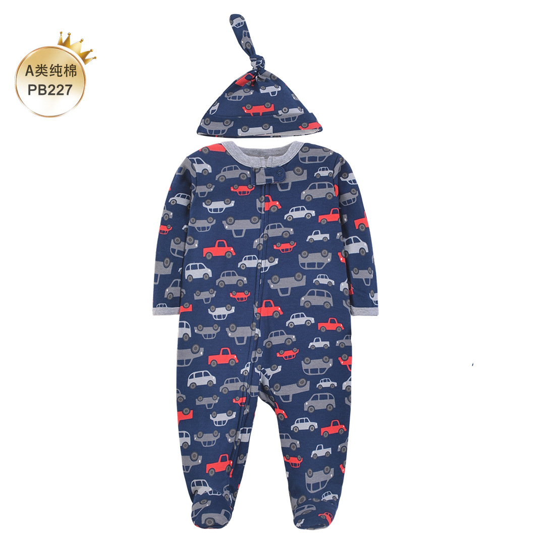 신생아 순면 롬퍼 파자마 만화 프린트 원지 긴팔 지퍼  - Cotton Baby Onesies Zipper 리뷰 및 가격