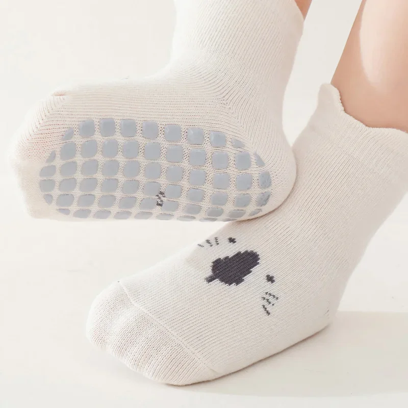3/5 쌍 아기 사랑스러운 동물 패턴 미끄럼 방지 바닥 - Unisex Baby Socks Non Slip 리뷰 및 가격