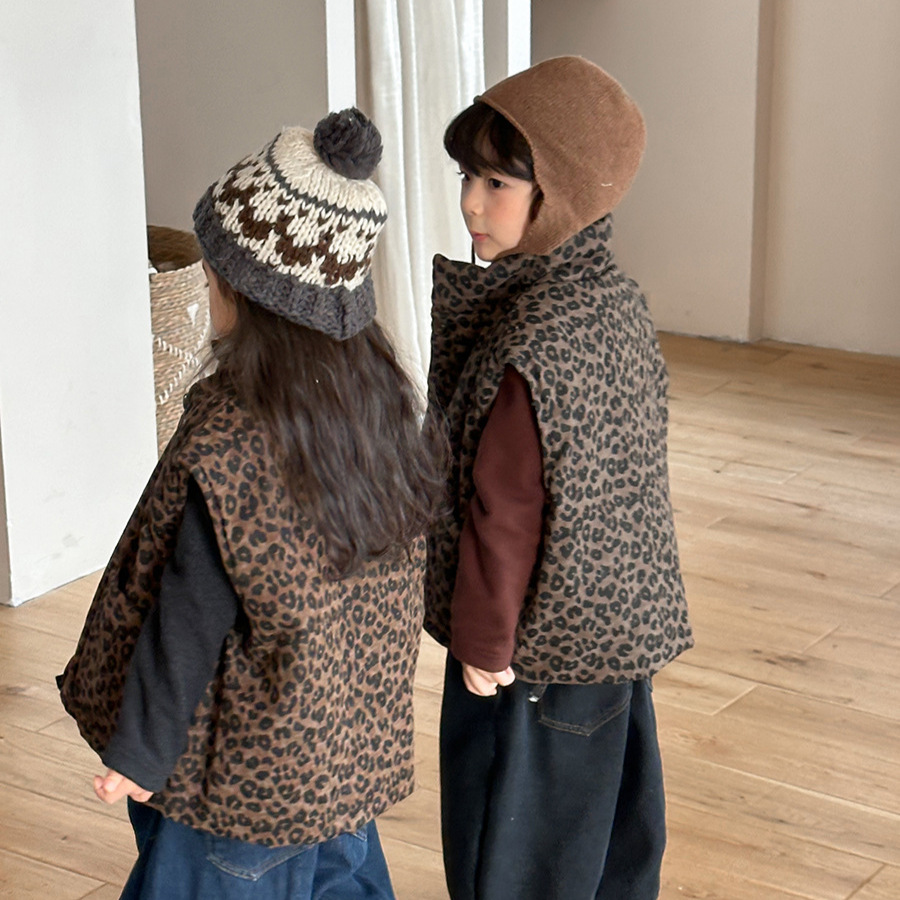어린이 레오파드 프린트 패딩 조끼 겨울용 민소매 재킷  - Toddler Boy Winter Fleece Jacket 리뷰 및 가격