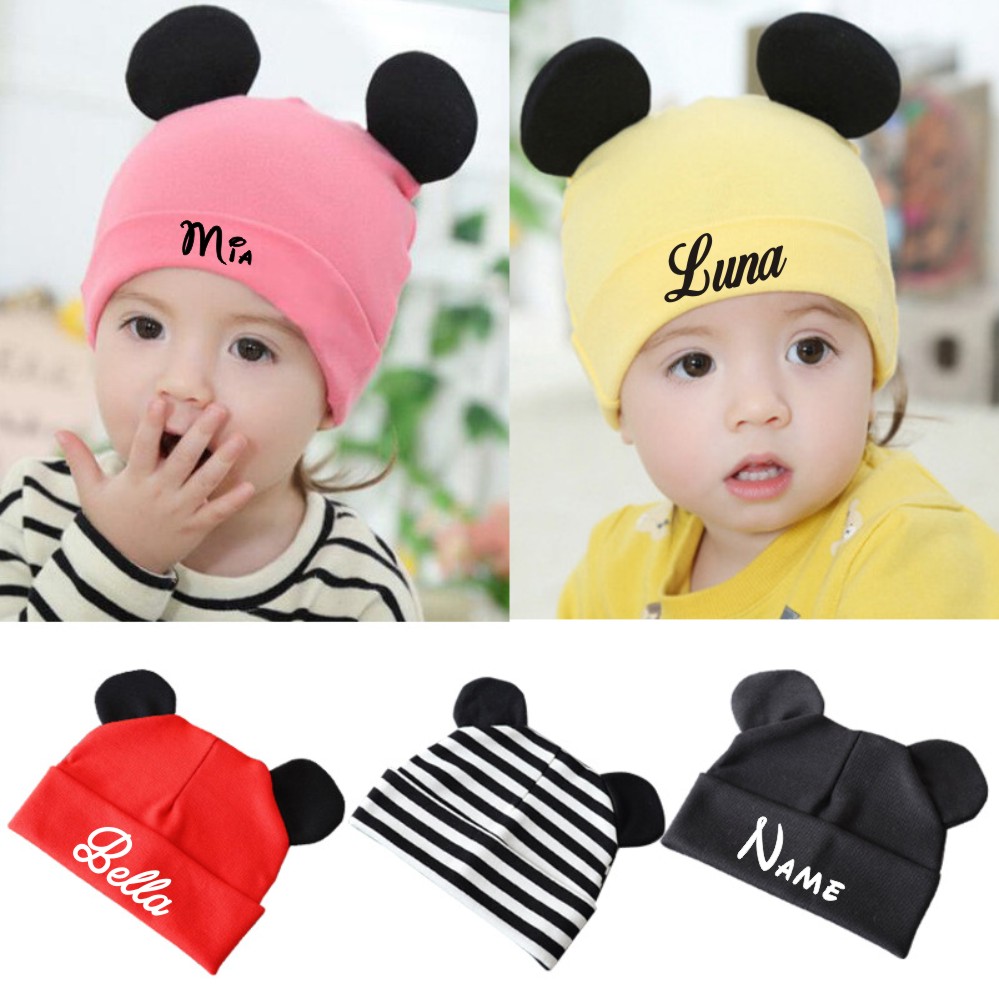 개인화 된 귀여운 아기 비니 선물 신생아 곰 귀 비니  - Infant Beanie Hat With Ears 리뷰 및 가격