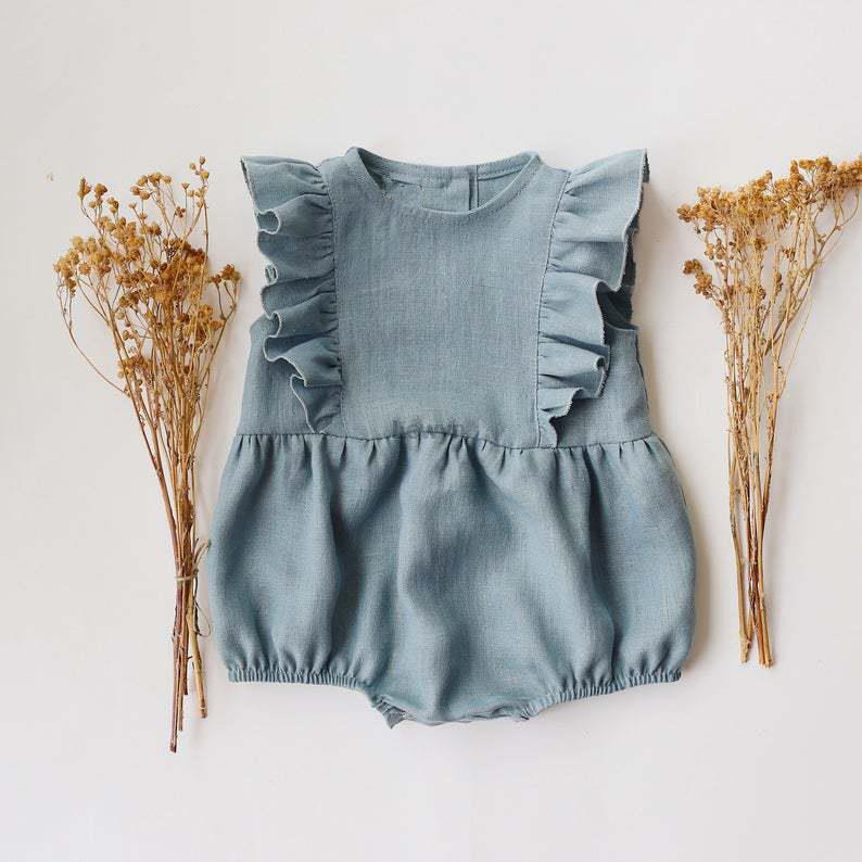 신생아 아기 여아 롬퍼 코튼 린넨 러플, 민소매 유아  - Baby Summer Linen Sleeveless Jumpsuit 리뷰 및 가격