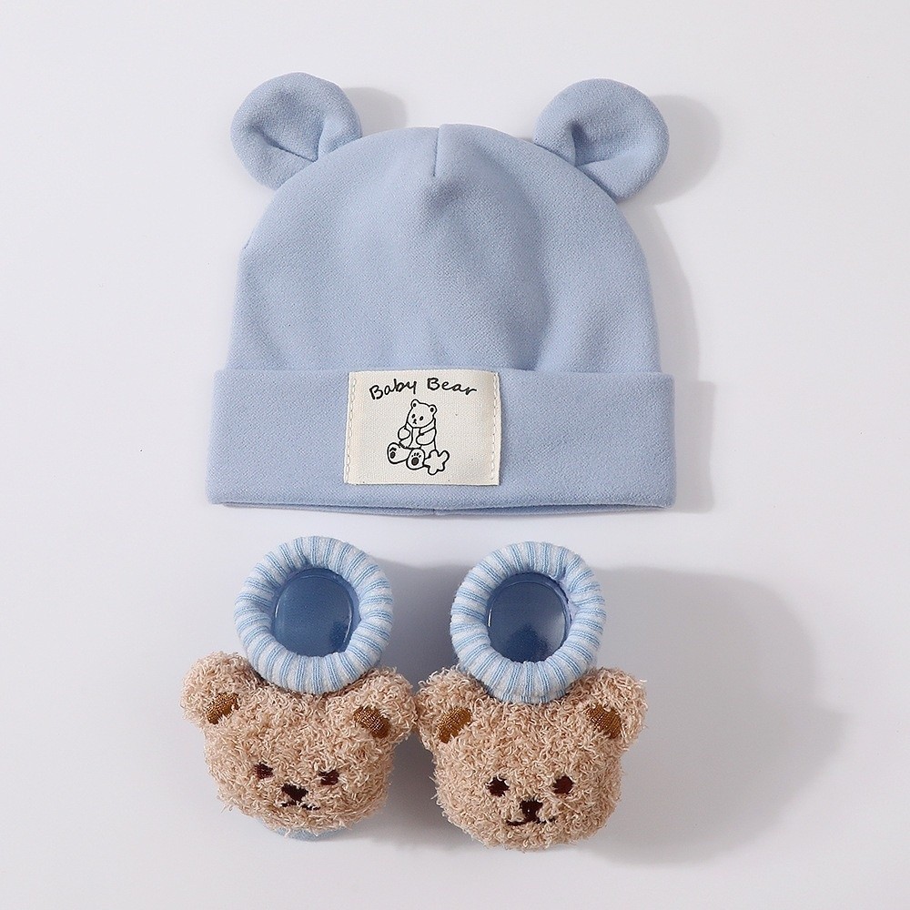 2개 세트 귀여운 면 아기 모자 양말 세트 따뜻하고 부 - Infant Beanie Hat With Ears 리뷰 및 가격
