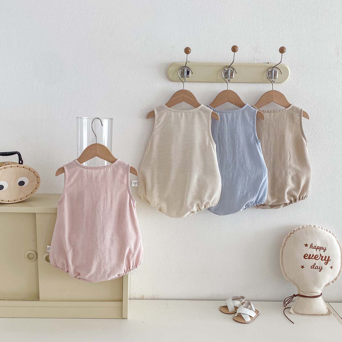 아기 여름 곰 얇은 민소매 점프수트, 아기 남자아이 귀 - Baby Summer Linen Sleeveless Jumpsuit 리뷰 및 가격