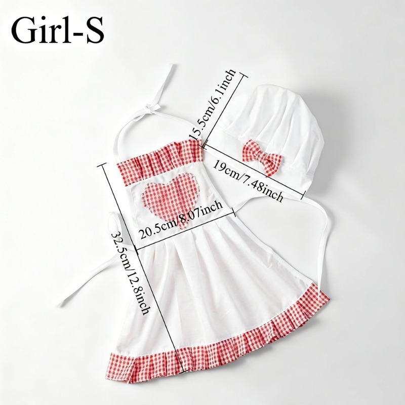 레드 깅엄 베이비 셰프 의상 신생아 사진 소품 하트 앞 - Infant Photography Props Outfit 리뷰 및 가격