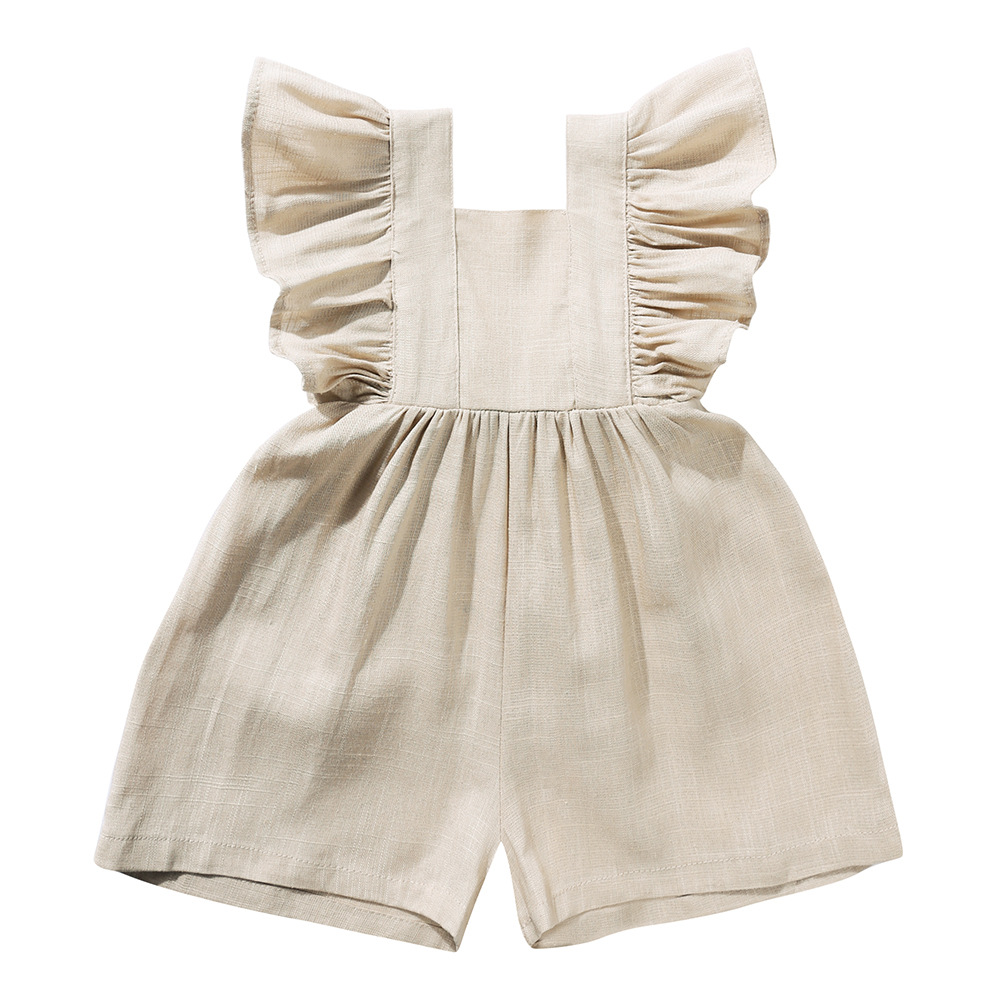 여름 아기옷 유니섹스 여아 롬퍼 린넨 캐주얼 여아 오버 - Baby Summer Linen Sleeveless Jumpsuit 리뷰 및 가격