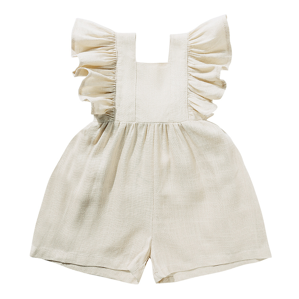 여름 아기옷 유니섹스 여아 롬퍼 린넨 캐주얼 여아 오버 - Baby Summer Linen Sleeveless Jumpsuit 리뷰 및 가격