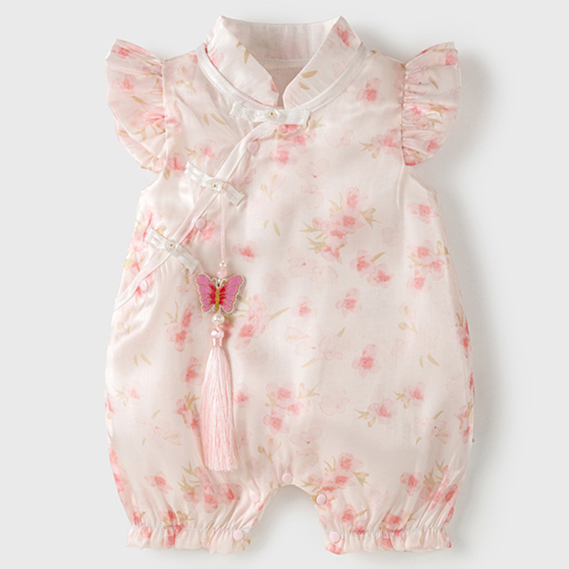 여름 신생아 소녀 옷 패션 중국 스타일 귀여운 나비 꽃 - Newborn Baby Girl Romper Floral 리뷰 및 가격