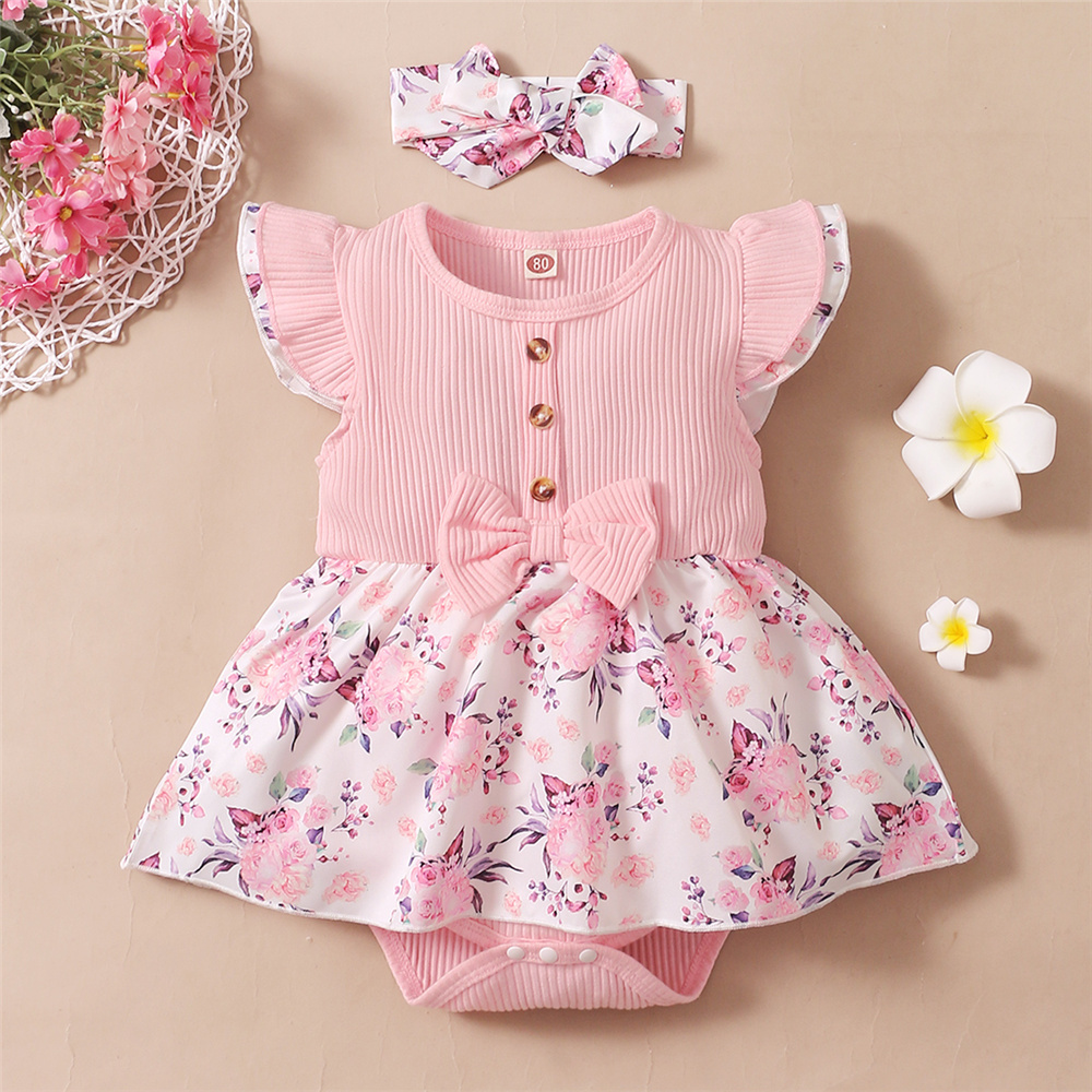 0-18 개월 아기 소녀 꽃 Romper 드레스 플라이 - Newborn Baby Girl Romper Floral 리뷰 및 가격