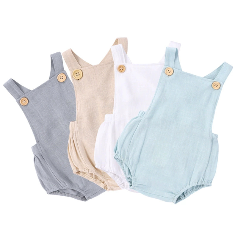 2025 여름 신생아 남아 여아 롬퍼 점프수트 오버올  - Baby Summer Linen Sleeveless Jumpsuit 리뷰 및 가격