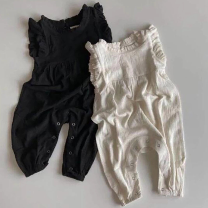 MILANCEL 여름 아기 롬퍼, 민소매 유아 소녀 점 - Baby Summer Linen Sleeveless Jumpsuit 리뷰 및 가격