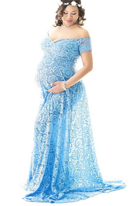 유럽풍 아메리칸 스타일 임부복 레이스 트레인 반팔 맥시 - Maternity Wear 리뷰 및 가격
