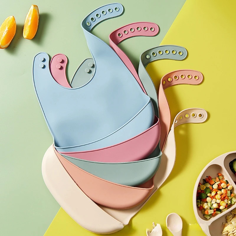 1-5pcs 아기 실리콘 턱받이 방수 턱받이 솔리드 컬 - Waterproof Baby Bibs Silicone 리뷰 및 가격