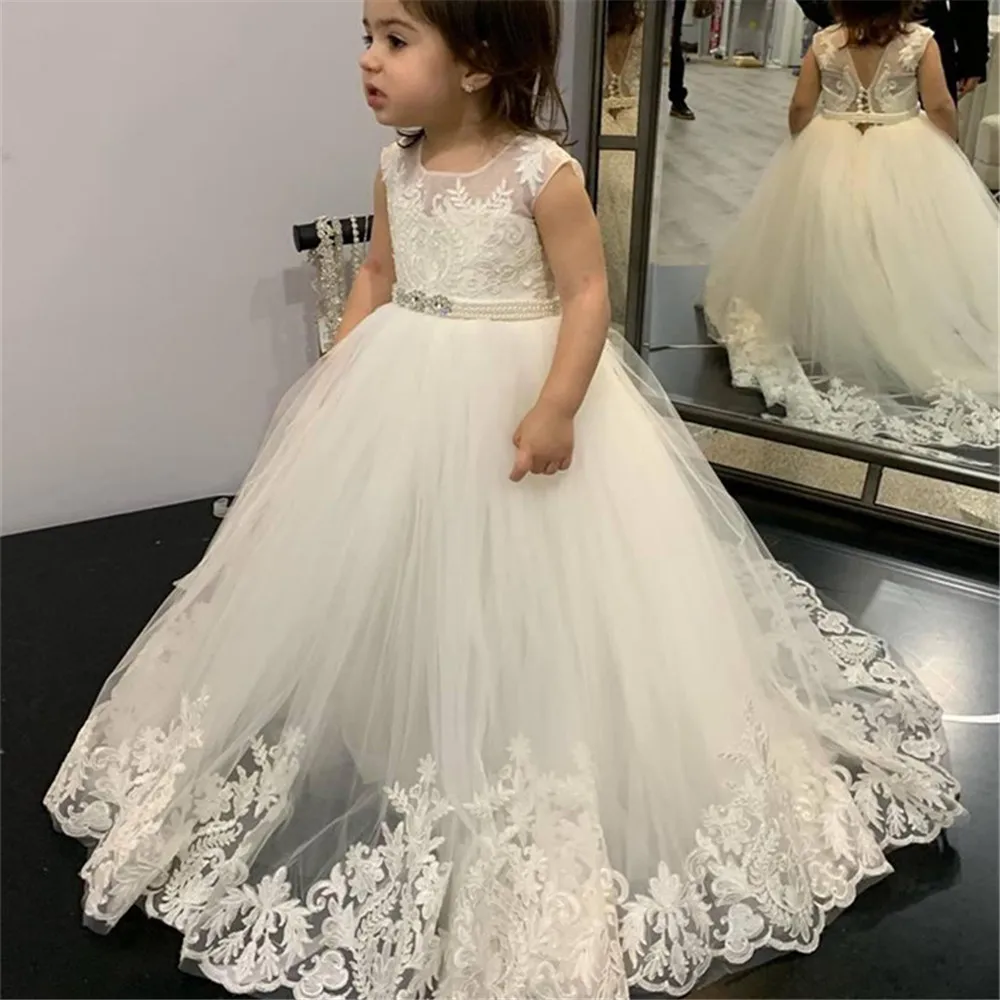 플라워 걸 드레스 레이스 첫 영성체 어린이 웨딩 파티  - Toddler Girl Tulle Party Dress 리뷰 및 가격