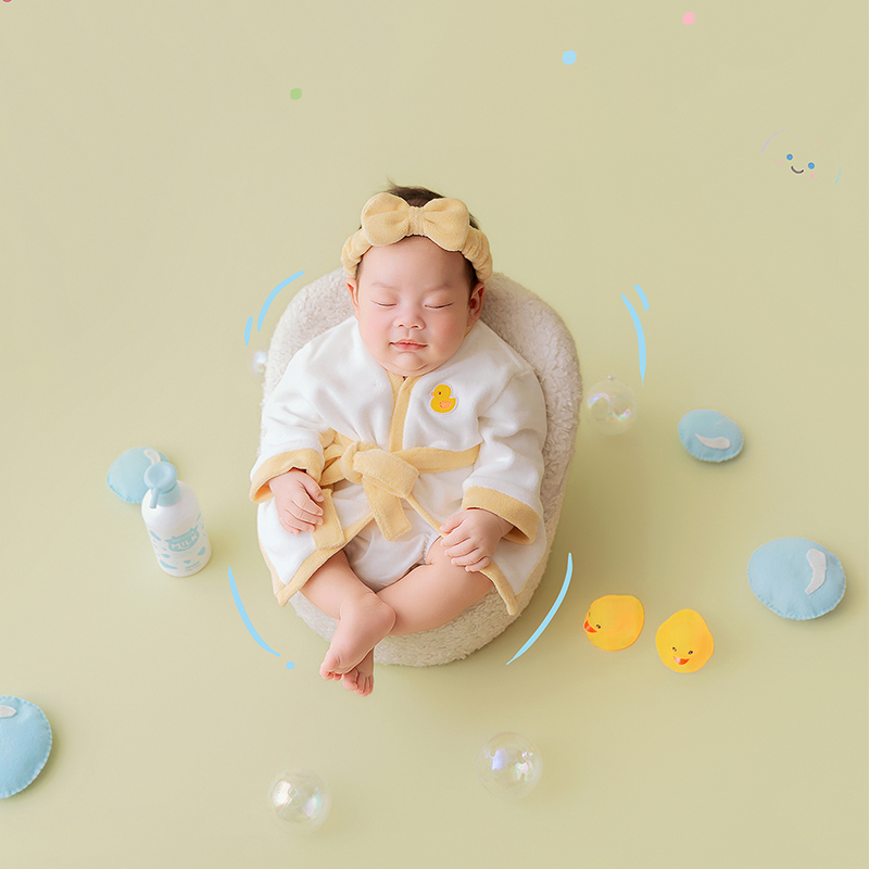 거품 목욕 욕조 테마 신생아 사진 소품 노란색 헤어밴드 - Infant Photography Props Outfit 리뷰 및 가격