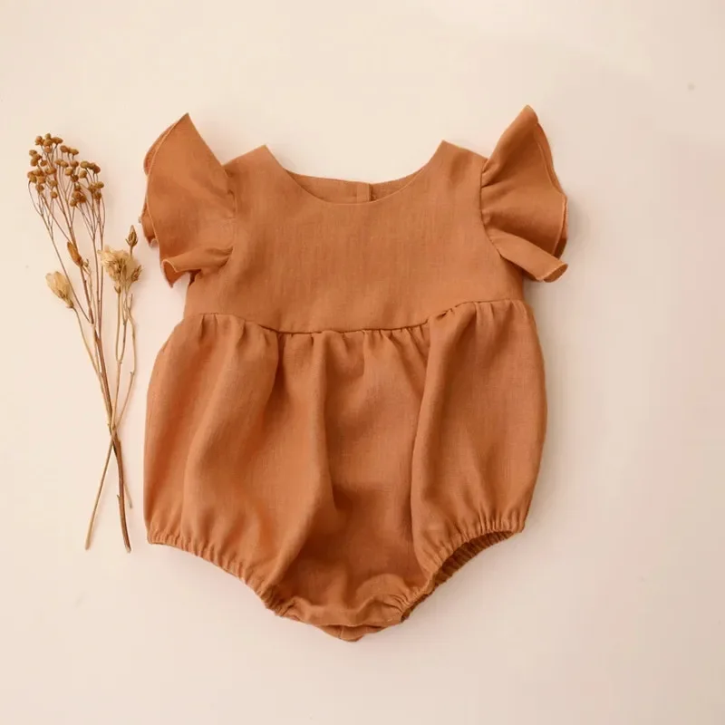 리넨 코튼 신생아 소녀 옷, 사랑스러운 여름 아기 롬퍼 - Baby Summer Linen Sleeveless Jumpsuit 리뷰 및 가격