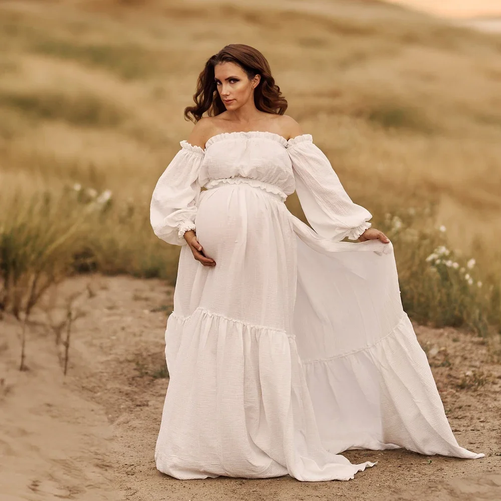 섹시한 오프 숄더 레트로 출산 사진 드레스 편안한 임신 - Maternity Wear 리뷰 및 가격