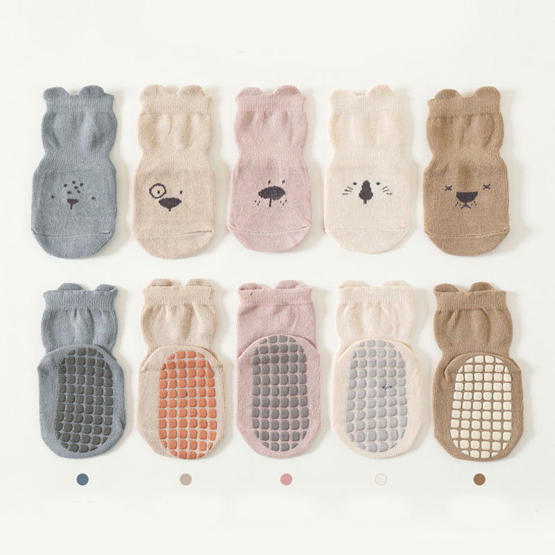 3/5 쌍 아기 사랑스러운 동물 패턴 미끄럼 방지 바닥 - Unisex Baby Socks Non Slip 리뷰 및 가격