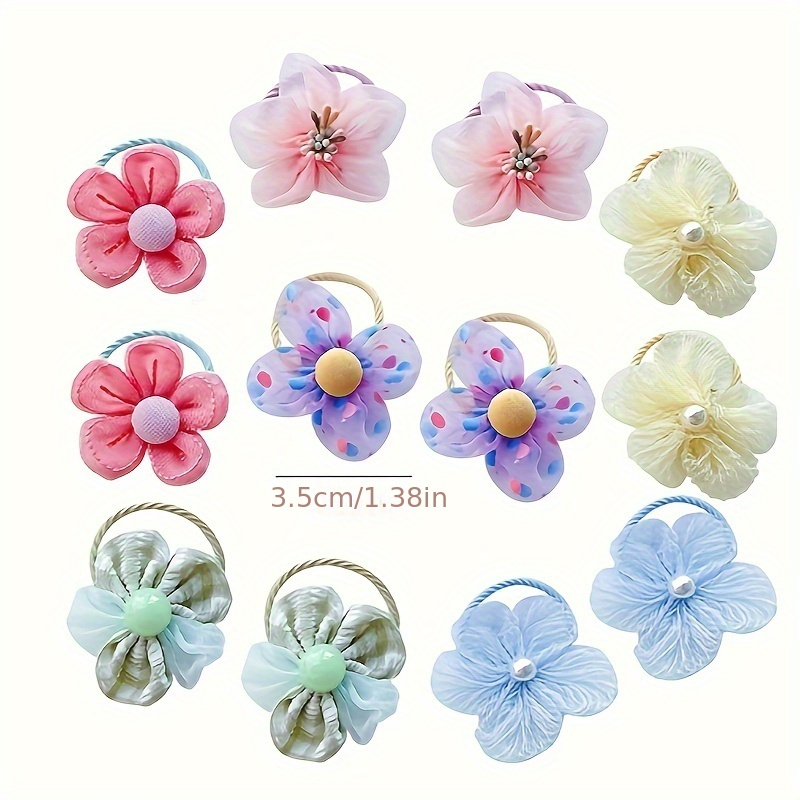 10Pcs 좋은 탄력성을 가진 어린이용 메쉬 꽃 머리  - Baby Gear 리뷰 및 가격
