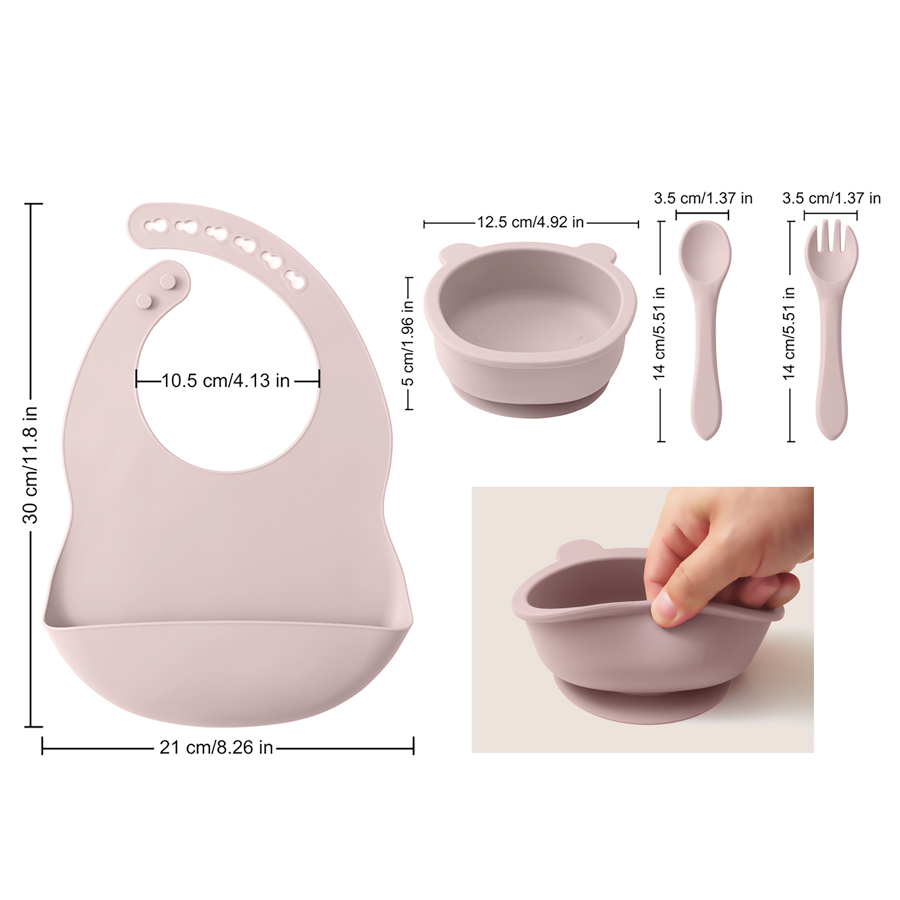 실리콘 어린이 식기 아기 수유 세트, 실리콘 빨판 그릇 - Waterproof Baby Bibs Silicone 리뷰 및 가격