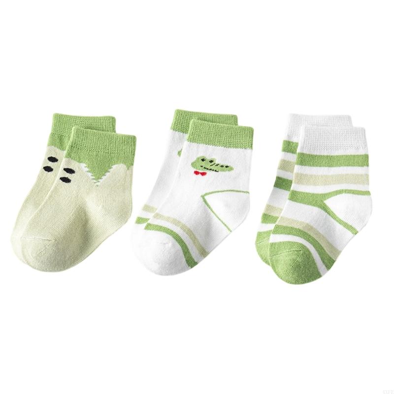 3 쌍 통기성 유아 양말 원활한 건설 면화 유아 양말  - Unisex Baby Socks Non Slip 리뷰 및 가격